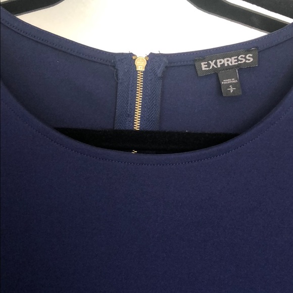 Blue Express crop top with gold zipper - Picture 3 of 4